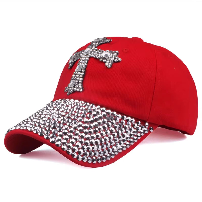 [] Baseball Cap for Men & Women 2024 New Fashion Sun Hat the Adjustable 100% Cotton Rhinestone Cap Hat