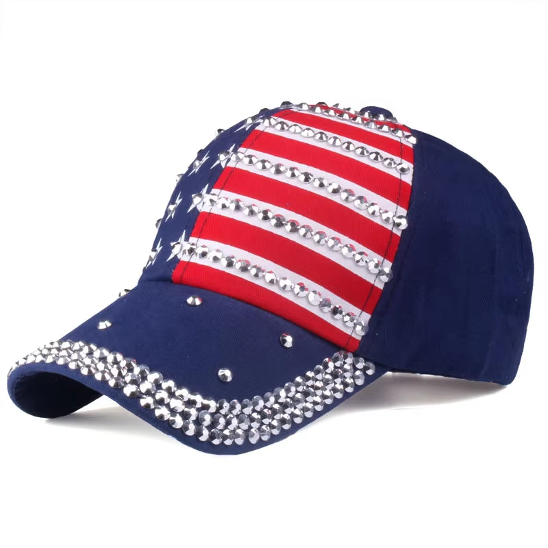 [] Baseball Cap for Men & Women 2024 New Fashion Sun Hat the Adjustable 100% Cotton Rhinestone Cap Hat