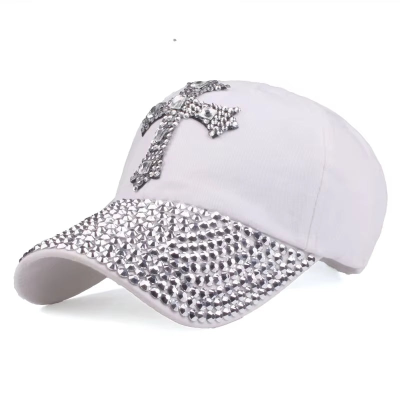 [] Baseball Cap for Men & Women 2024 New Fashion Sun Hat the Adjustable 100% Cotton Rhinestone Cap Hat