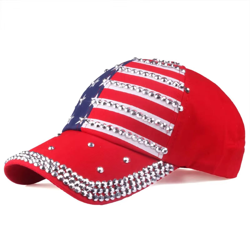 [] Baseball Cap for Men & Women 2024 New Fashion Sun Hat the Adjustable 100% Cotton Rhinestone Cap Hat