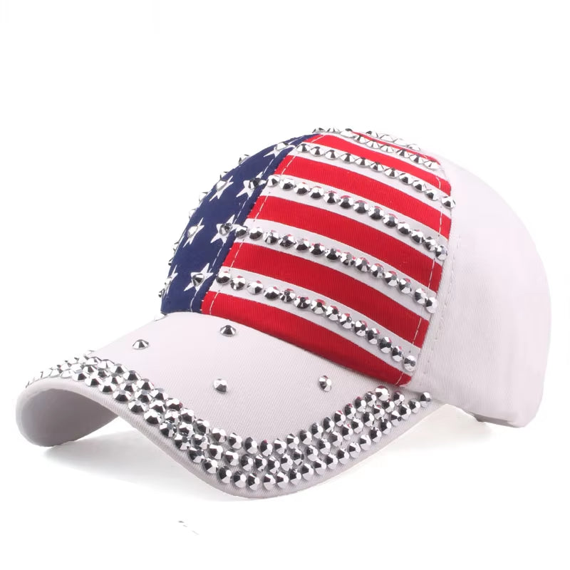 [] Baseball Cap for Men & Women 2024 New Fashion Sun Hat the Adjustable 100% Cotton Rhinestone Cap Hat