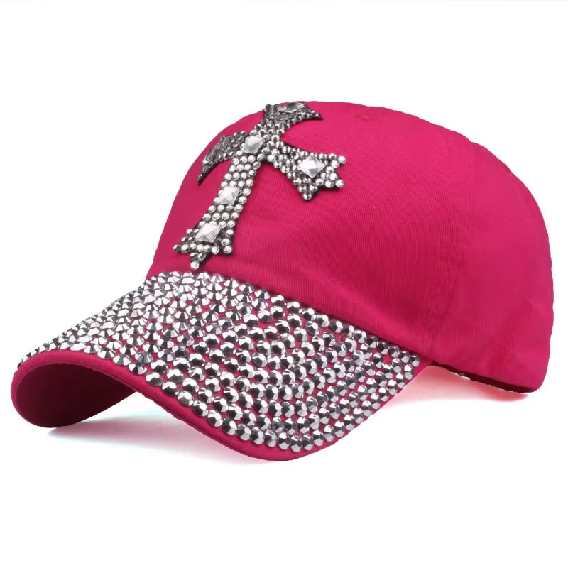 [] Baseball Cap for Men & Women 2024 New Fashion Sun Hat the Adjustable 100% Cotton Rhinestone Cap Hat