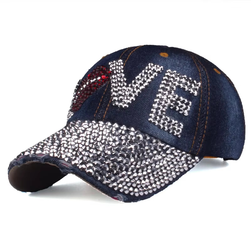 [] Baseball Cap for Men & Women 2024 New Fashion Sun Hat the Adjustable 100% Cotton Rhinestone Cap Hat