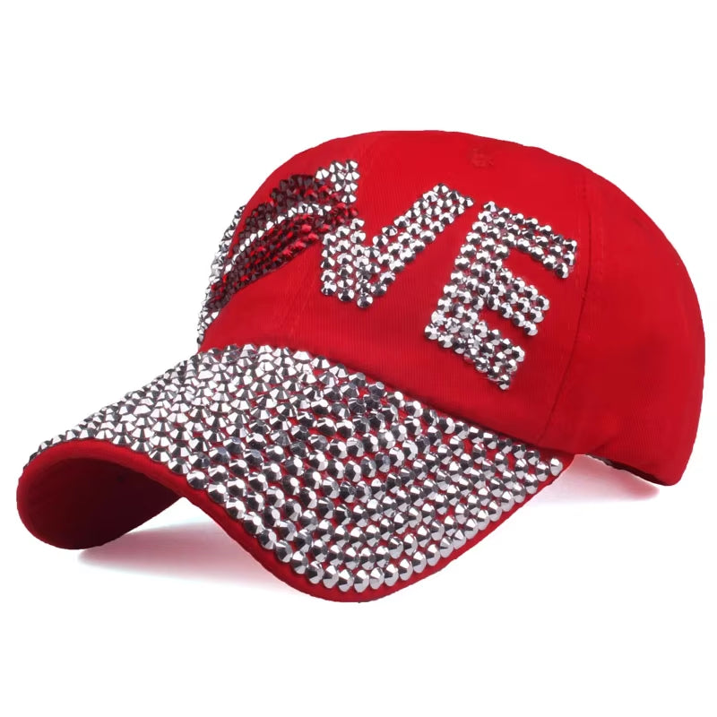 [] Baseball Cap for Men & Women 2024 New Fashion Sun Hat the Adjustable 100% Cotton Rhinestone Cap Hat