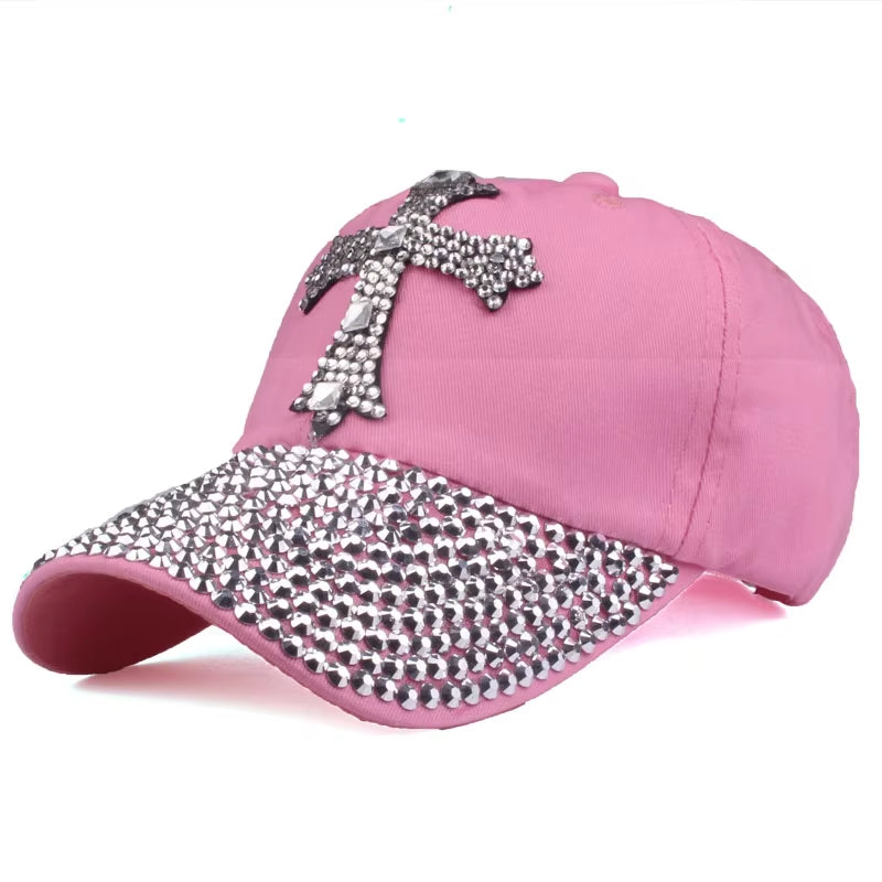 [] Baseball Cap for Men & Women 2024 New Fashion Sun Hat the Adjustable 100% Cotton Rhinestone Cap Hat