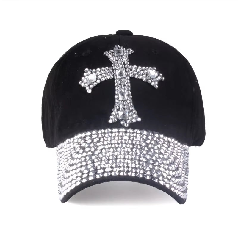 [] Baseball Cap for Men & Women 2024 New Fashion Sun Hat the Adjustable 100% Cotton Rhinestone Cap Hat