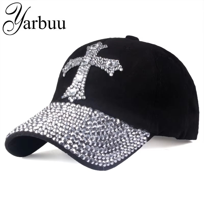 [] Baseball Cap for Men & Women 2024 New Fashion Sun Hat the Adjustable 100% Cotton Rhinestone Cap Hat