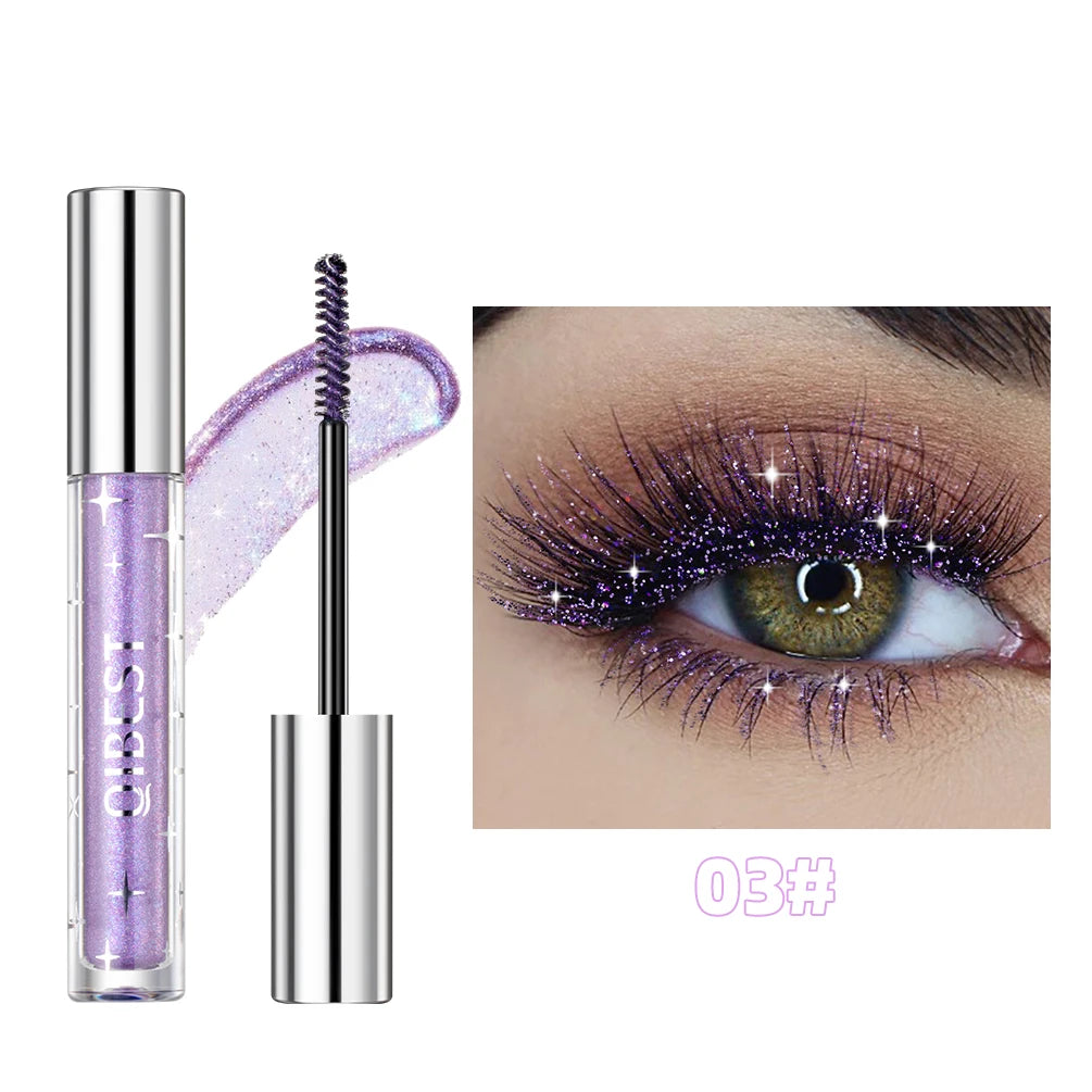 3 Colors Diamond Glitter Mascara Long Lasting Makeup 3D Volume Eyelashes Curling Shimmer Mascara Eye Lash Female Cosmetic